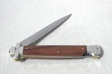A.G.A. CAMPOLIN 11" MALTESE SANTOS MAHOGANY WOOD DAGGER BLADE NICKEL SILVER BOLSTERS, LEATHER POUCH