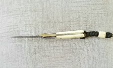 Ross Voslov, Mhara Knives Hippo Tooth Ivory Fixed Blade Native..N690..lanyard/Ivory bead..3.125 blad Ross Voslov, Mhara Knives Hippo Tooth Ivory Fixed Blade Native..N690..lanyard/Ivory bead..3.125 blad