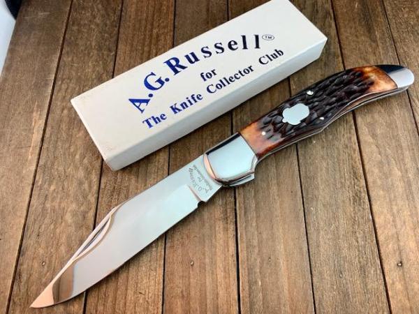 A.G. Russell Folding Hunter Seki Japan Made Split Lock Bolster