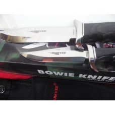 HUMVEE BOWIE COMBO SET PAKAWOOD HANDLES STAINLESS BLADES IN BOX WITH SHEATH NEVER USED HUMVEE BOWIE COMBO SET PAKAWOOD HANDLES STAINLESS BLADES IN BOX WITH SHEATH NEVER USED