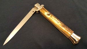 70'S Italian "ROSTFREI" Tang Stamp 11" STAG Stiletto