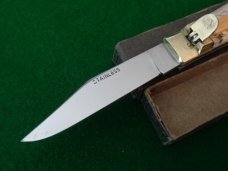 Original WHITE handle MEXICO Bullfighter lever lock auto mint in the original box Original WHITE handle MEXICO Bullfighter lever lock auto mint in the original box