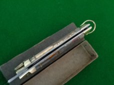 Original WHITE handle MEXICO Bullfighter lever lock auto mint in the original box Original WHITE handle MEXICO Bullfighter lever lock auto mint in the original box