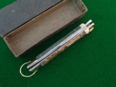 Original WHITE handle MEXICO Bullfighter lever lock auto mint in the original box Original WHITE handle MEXICO Bullfighter lever lock auto mint in the original box
