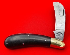 Vintage ELECTRIC CUTLERY CO 1-Blade Hawkbill Pruner Folding Pocket Knife c.1889-1909 Blade Etch
