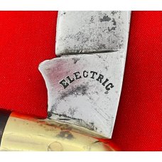 Vintage ELECTRIC CUTLERY CO 1-Blade Hawkbill Pruner Folding Pocket Knife c.1889-1909 Blade Etch Vintage ELECTRIC CUTLERY CO 1-Blade Hawkbill Pruner Folding Pocket Knife c.1889-1909 Blade Etch