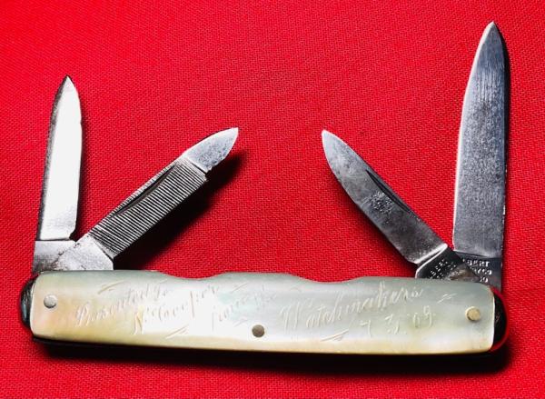Vintage *RARE* WILBERT CUTLERY CO (Napanoch or Empire) Equal End Pen Presentation Knife c.1909 Pearl Vintage *RARE* WILBERT CUTLERY CO (Napanoch or Empire) Equal End Pen Presentation Knife c.1909 Pearl
