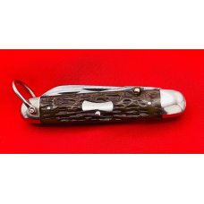 Vintage CATTARAUGUS CUTLERY CO 4-Blade Jr Camp/Utility Folding Pocket Knife JIGGED Bone c.1886-1963 Vintage CATTARAUGUS CUTLERY CO 4-Blade Jr Camp/Utility Folding Pocket Knife JIGGED Bone c.1886-1963