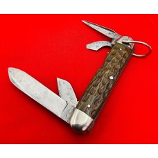 Vintage CATTARAUGUS CUTLERY CO 4-Blade Jr Camp/Utility Folding Pocket Knife JIGGED Bone c.1886-1963 Vintage CATTARAUGUS CUTLERY CO 4-Blade Jr Camp/Utility Folding Pocket Knife JIGGED Bone c.1886-1963