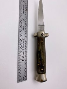 12cm / 4.75" Derby Topless Bolster INOX in Circle w/Patent BO/BC Very RARE Size Drk Horn (Sharpened) 12cm / 4.75" Derby Topless Bolster INOX in Circle w/Patent BO/BC Very RARE Size Drk Horn (Sharpened)