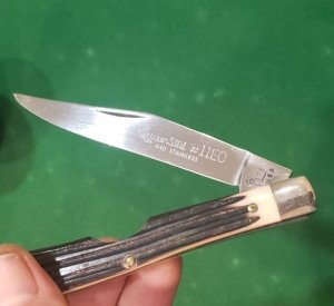 Vintage Queen Steel #11EO USA, Imitation Winterbottom Bone Easy Open Knife, Q78