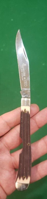 Vintage Queen Steel #11EO USA, Imitation Winterbottom Bone Easy Open Knife, Q81