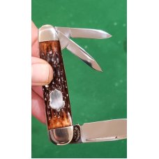 A.G.Russell (Cattaraugus) Sleeveboard Whittler, Brown Jigged Bone Seki Japan A.G.Russell (Cattaraugus) Sleeveboard Whittler, Brown Jigged Bone Seki Japan