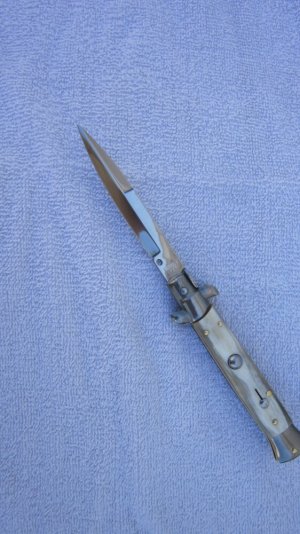 FRANK BELTRAME 9" GENUINE FRENCH BOVINE HORN BAYONET BLADE ITALIAN STILETTO