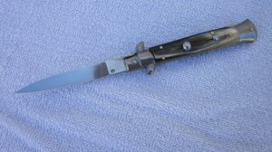 FRANK BELTRAME 9" GENUINE BRAZILIAN HORN FLAT GRIND BLADE ITALIAN STILETTO