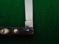 RARE PRESTO PAT PEND Jigged Bone FISHTAIL Auto MINT Copper Beryllium Spring