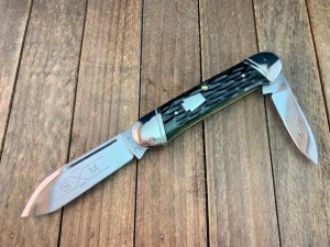 Schatt and Morgan Canoe Green Jigged Bone