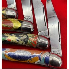 Full Set of 4 Imperial or Hammer Brand Toothpick Pocket Knives w/Foil Covers & Outdoor Scenes 45-56 Full Set of 4 Imperial or Hammer Brand Toothpick Pocket Knives w/Foil Covers & Outdoor Scenes 45-56