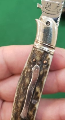4 1/4" Custom Made Bird's Head Bolster Knife, Nice Stag handle 4 1/4" Custom Made Bird's Head Bolster Knife, Nice Stag handle