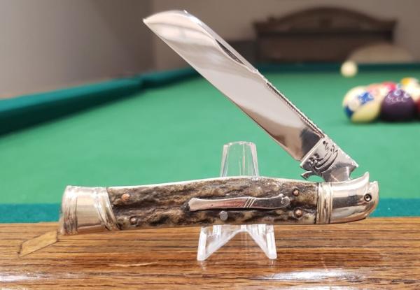 4 1/4" Custom Made Bird's Head Bolster Knife, Nice Stag handle 4 1/4" Custom Made Bird's Head Bolster Knife, Nice Stag handle