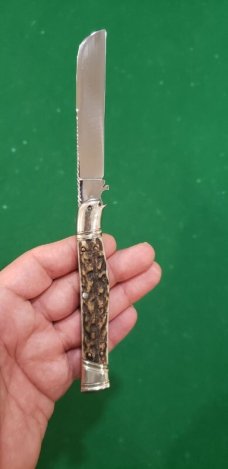 4 1/4" Custom Made Bird's Head Bolster Knife, Nice Stag handle 4 1/4" Custom Made Bird's Head Bolster Knife, Nice Stag handle