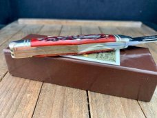 Schatt and Morgan 14th Anniversary Series Fiddle Back Whittler Red Jigged Bone 2004 Schatt and Morgan 14th Anniversary Series Fiddle Back Whittler Red Jigged Bone 2004