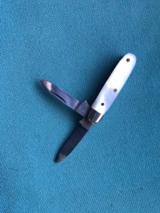 Genuine pearl handled very small 2 bladed folder Genuine pearl handled very small 2 bladed folder
