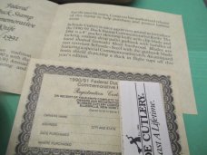 Schrade 1990 Federal Duck Stamp Commemorative Knife Model # DS4