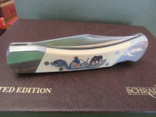 Schrade The Gold Rush Commemorative Scrimshaw Folding Lock Back 