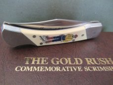 Schrade The Gold Rush Commemorative Scrimshaw Folding Lock Back 