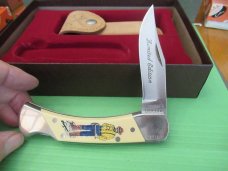 Schrade The Gold Rush Commemorative Scrimshaw Folding Lock Back 