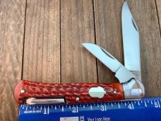 Cattaraugus Locking Folding Hunter FH-3 Made for the KCC 1992 RED Jigged Bone