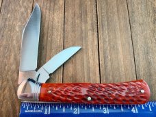 Cattaraugus Locking Folding Hunter FH-3 Made for the KCC 1992 RED Jigged Bone