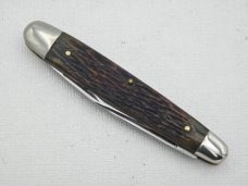 Queen Cutlery #3 Sleeveboard Pen with Rogers bone Handles: 3 3/8” closed, late 1940s, Queen Cutlery #3 Sleeveboard Pen with Rogers bone Handles: 3 3/8” closed, late 1940s,
