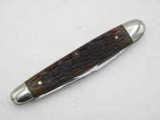 Queen Cutlery #3 Sleeveboard Pen with Rogers bone Handles: 3 3/8” closed, late 1940s, Queen Cutlery #3 Sleeveboard Pen with Rogers bone Handles: 3 3/8” closed, late 1940s,