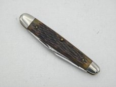 Queen Cutlery #3 Sleeveboard Pen with Rogers bone Handles: 3 3/8” closed, late 1940s, crown and dot Queen Cutlery #3 Sleeveboard Pen with Rogers bone Handles: 3 3/8” closed, late 1940s, crown and dot