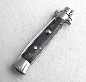 NEW FRANK BELTRAME 9" GENUINE DARK HORN ITALIAN STILETTO