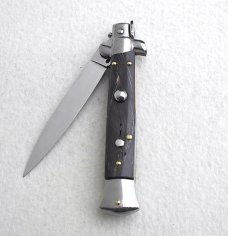 NEW FRANK BELTRAME 9" GENUINE DARK HORN ITALIAN STILETTO