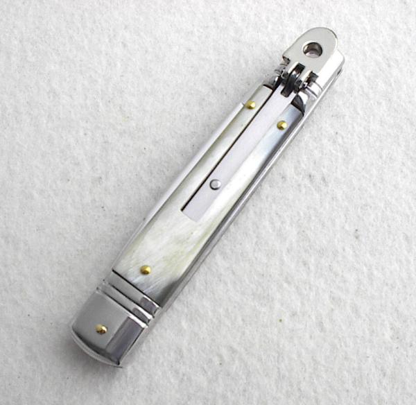 NOS AKC 8" CLASSIC SLIM LEVER LOCK SWEDGE BLADE, GENUINE BRAZILIAN HORN MANIAGO ITALY