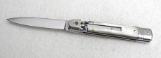 NOS AKC 8" CLASSIC SLIM LEVER LOCK SWEDGE BLADE, GENUINE BRAZILIAN HORN MANIAGO ITALY