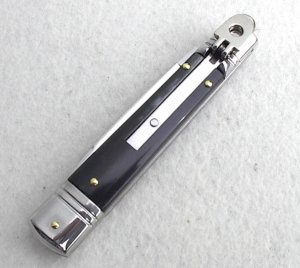 NOS AKC 8" CLASSIC SLIM LEVER LOCK SWEDGE BLADE, GENUINE DARK HORN - MANIAGO ITALY