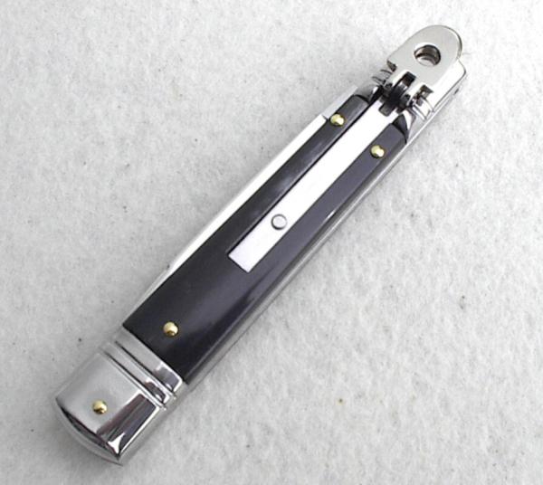 NOS AKC 8" CLASSIC SLIM LEVER LOCK SWEDGE BLADE, GENUINE DARK HORN - MANIAGO ITALY