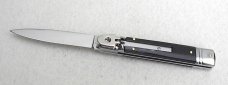 NOS AKC 8" CLASSIC SLIM LEVER LOCK SWEDGE BLADE, GENUINE DARK HORN - MANIAGO ITALY