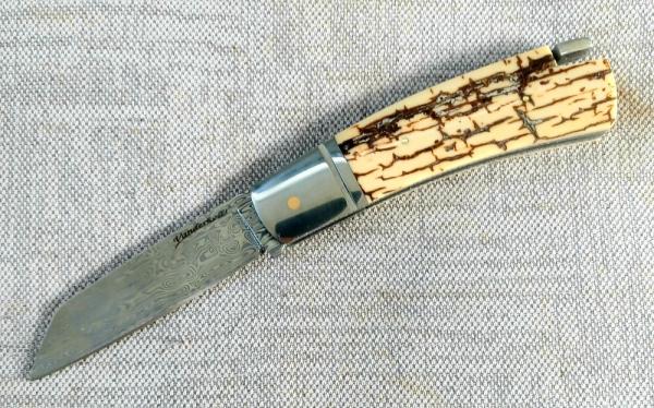 Steve Vanderkolff White Crackle Mammoth Native Taillock..4"cld Damasteel...fluted integral blsters Steve Vanderkolff White Crackle Mammoth Native Taillock..4"cld Damasteel...fluted integral blsters