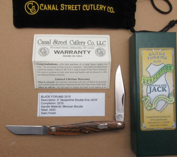 Blade Forums 2015 Serpentine Jack Canal Street Cutlery by GEC..................................(913)