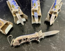 Vintage Miniature Out The Front (OTF) Switchblade Knife With Original Box & Keychain, Unused Vintage Miniature Out The Front (OTF) Switchblade Knife With Original Box & Keychain, Unused