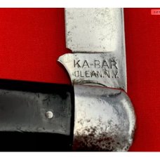 Vintage KA-BAR OLEAN, N.Y. 1-Blade Swayback Jack Folding Pocket Knife Slick Black c.1911-51 Vintage KA-BAR OLEAN, N.Y. 1-Blade Swayback Jack Folding Pocket Knife Slick Black c.1911-51
