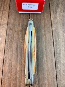Robeson Mastercraft by Queen Fiddle Back Whittler Torched Stag 1 of 200 