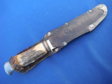 Original Edge Brand Solingen Germany Stag Handle Knife # 496 with sheath. Hunting/Skinning/Camping Original Edge Brand Solingen Germany Stag Handle Knife # 496 with sheath. Hunting/Skinning/Camping