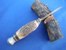 Original Edge Brand Solingen Germany Stag Handle Knife # 496 with sheath. Hunting/Skinning/Camping Original Edge Brand Solingen Germany Stag Handle Knife # 496 with sheath. Hunting/Skinning/Camping